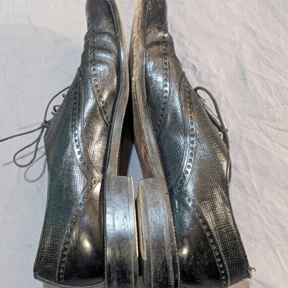 Mezlan Black Leather Textured Dress Shoes Oxford Derby Men Size 10 - Picture 8 of 11